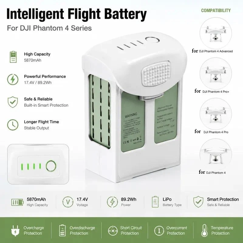 for Genie 4 Battery For Phantom 4A/Pro 2.0/RTK 5870mAh High Capacity Smart Battery