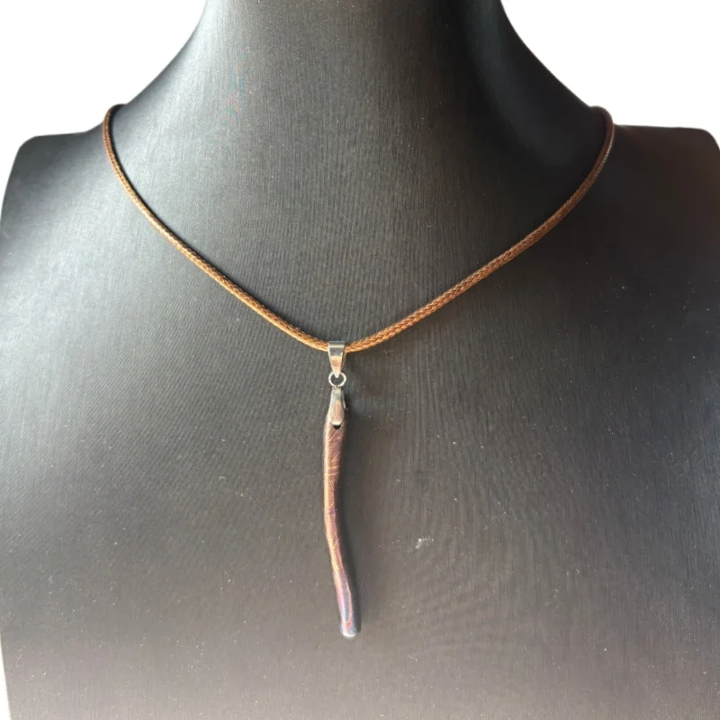Real Muonionalusta Iron Meteor Thin Rod Colorful Coated Pendant Extraterrestrial Rock Braided Rope Necklace LK490 view 6