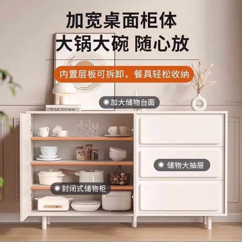 French cream style dining side cabinet, living room new chest cabinet, household entrance drawer, locker, storage, tea cabinet