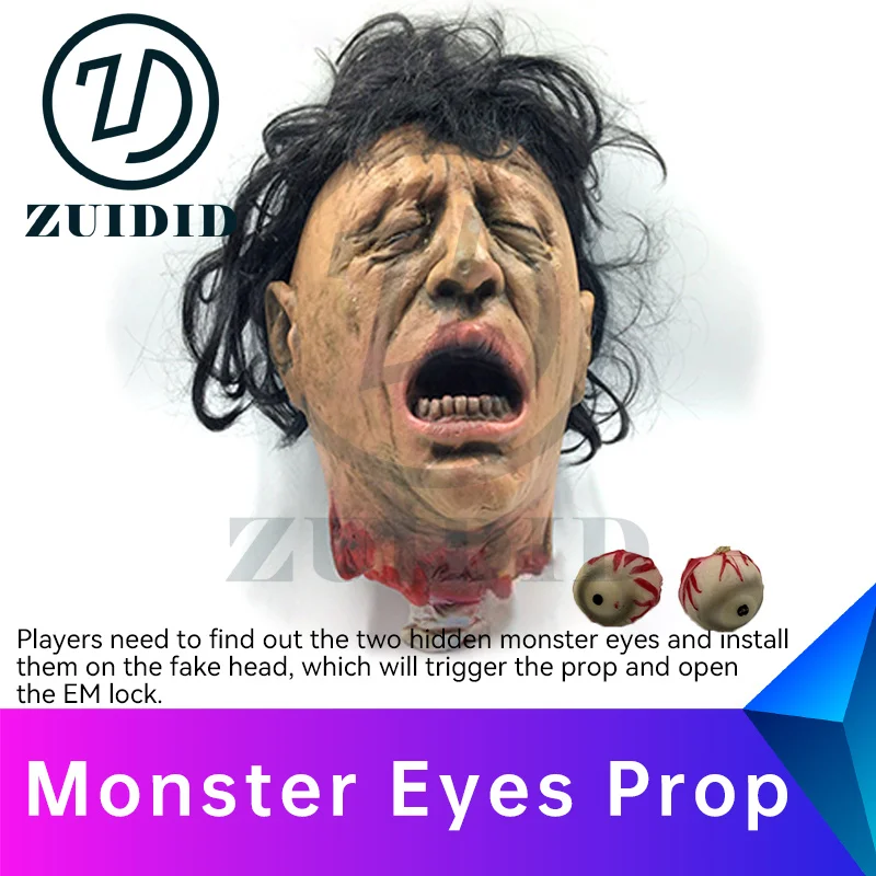 escape room Monster Eyes Prop wireless fake head hidden monster eyes Put eyes to unlock escape game ZUIDID