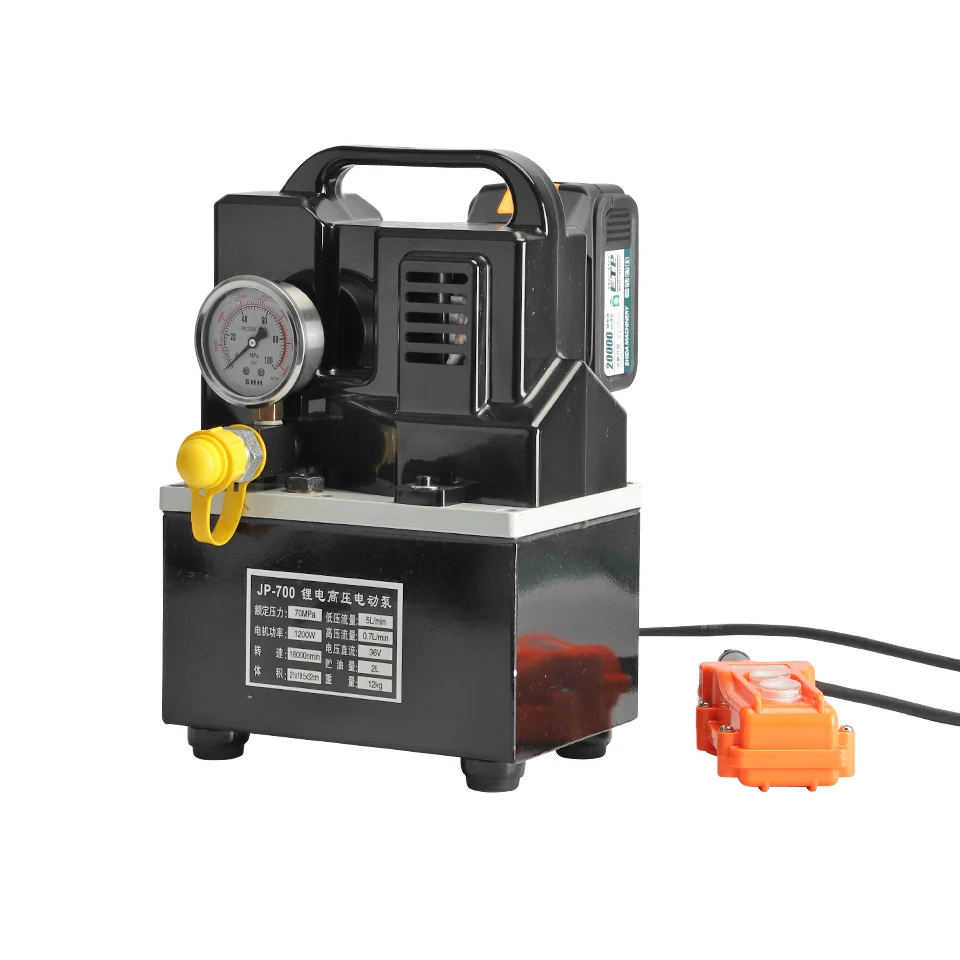 

JP-700 Portable Lithium Battery Powered Mini Solenoid Valve Pump Hydraulic Pump