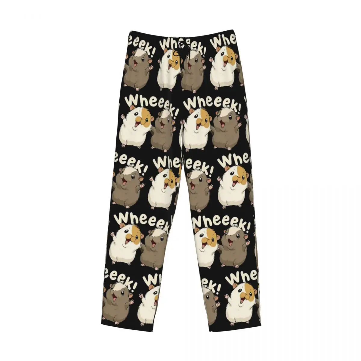 Custom Happy Guinea Pig Pajama Pants Men Sleepwear Sleep Lounge Bottoms with Pockets