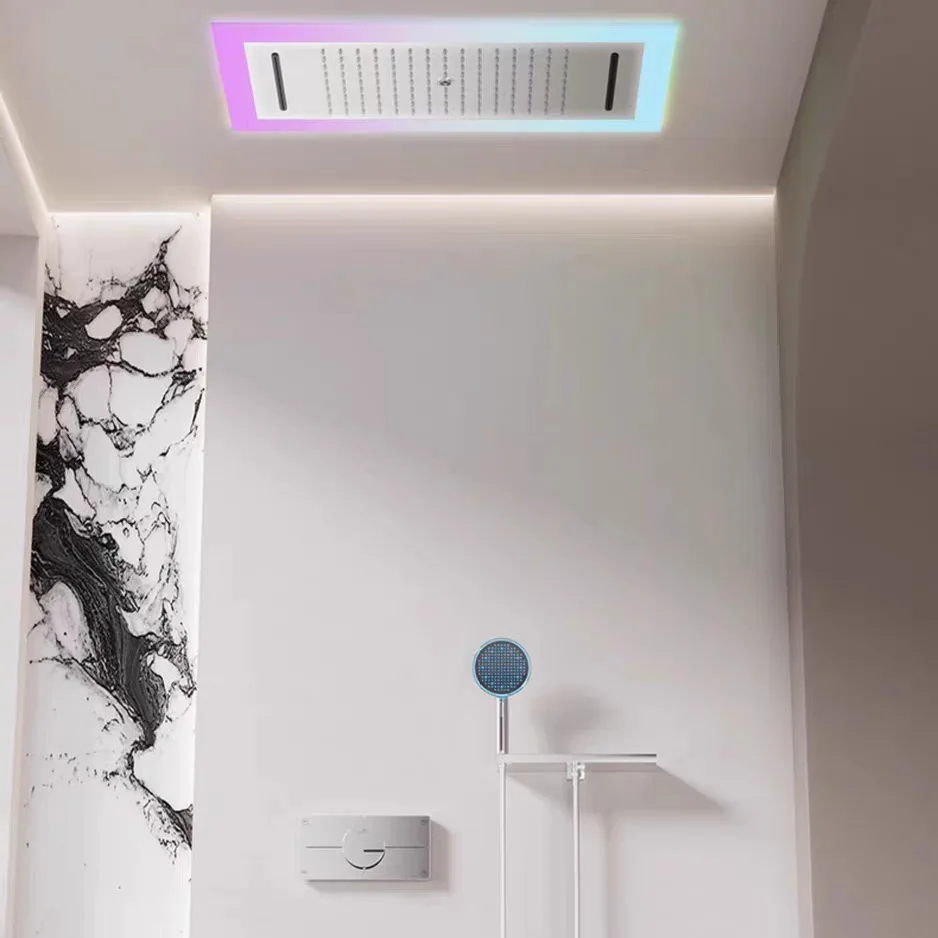 

Gun Grey Полностью медный скрытый многофункциональный душевой набор с термостатом и усилением давления