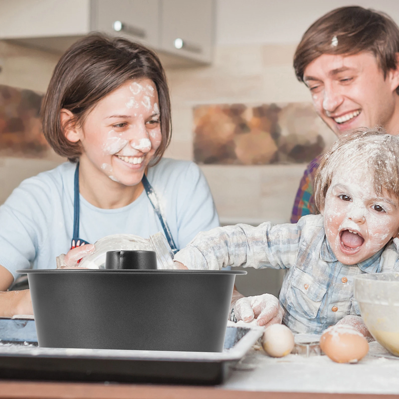 

1Pcs Round Hollow Cake Pan Nonstick Baking Mold Carbon Steel Practical for Pies Quiches Tarts Easy to Use and Clean