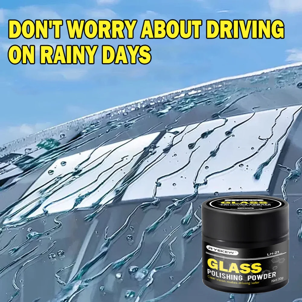1 Set Car Glass Oil Film Remover Powder Car Windshield Cerium Oxide Powder Car Window Polishing Clean Tool Anti Rain Coating Kit