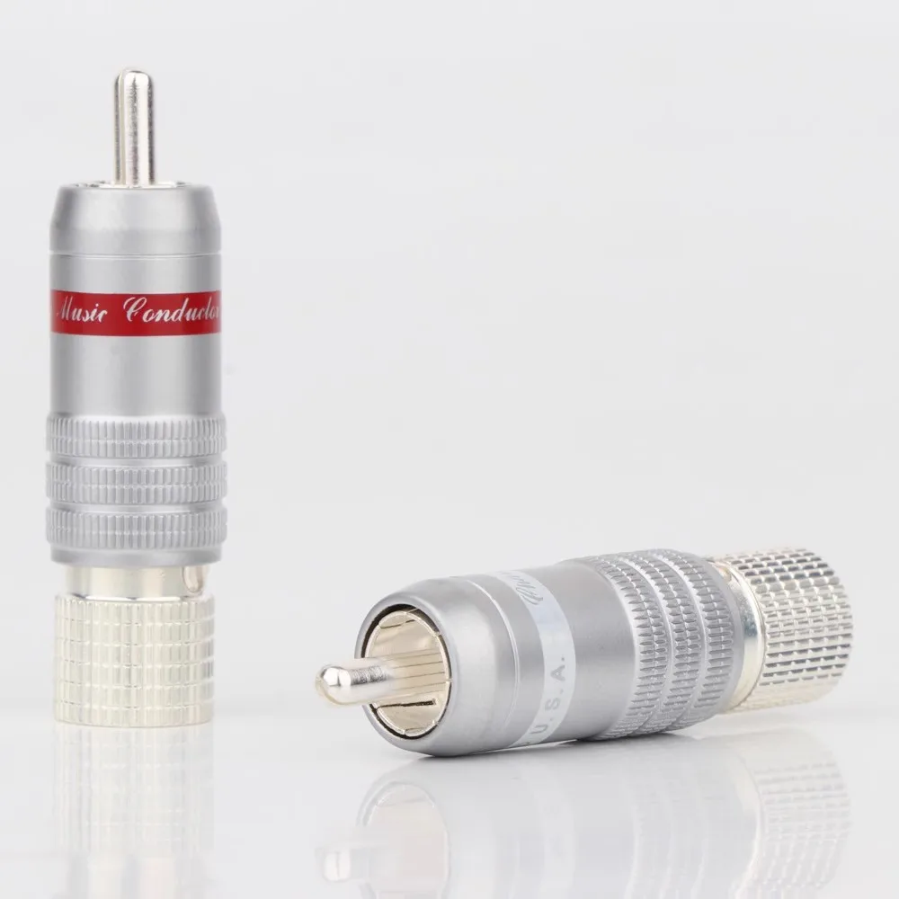 CMC 8236-WU-AG posrebrzane wtyczka RCA złącze RCA męskie połączenie przewód Plug złącze RCA Hifi Scre