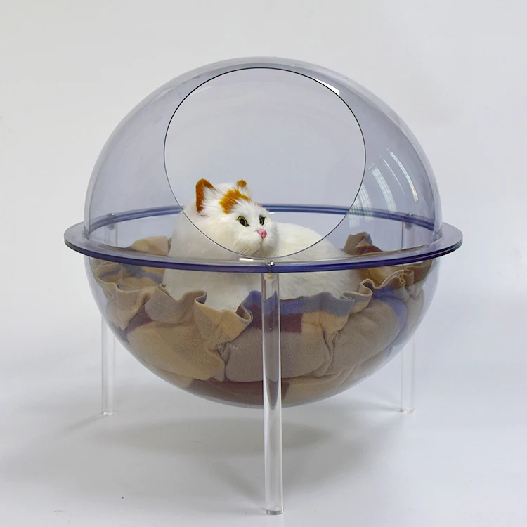 Space Capsule Spherical Transparent Villa Cat Climbing Frame Pet Supplies with Mattress Cat and Dog House Nest