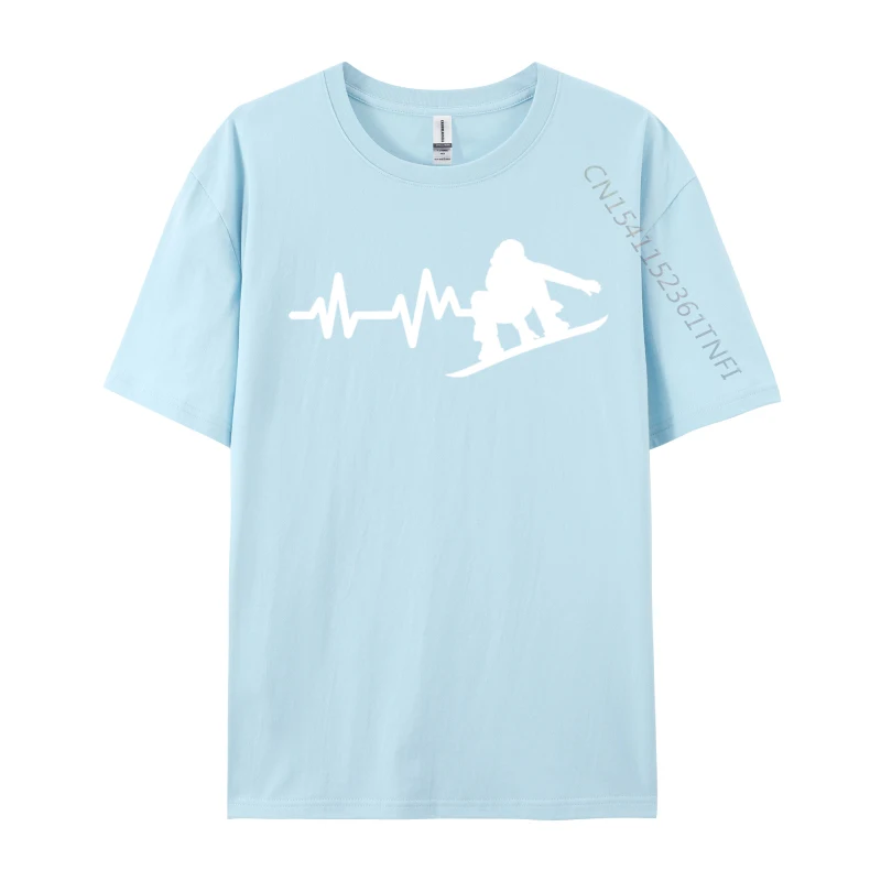 Snowboarding Heartbeat Snowboard Skiing Ski Heartbeat Tshirts For Adult Design Tops Shirt Plain Crazy T Shirt Cotton Fabric