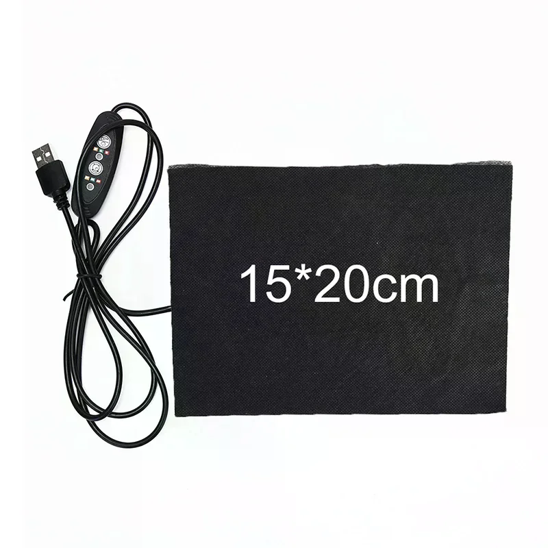 【New】Carbon Fibre USB Temperature Control Warmer Heating Pad 3 Gear DIY Thermal