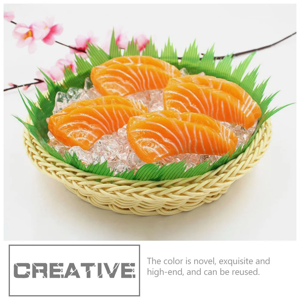 2 Pcs Salmon Fillet Model Table Decor Scene Photography Props Fake Sashimi Toy PVC Slice Shaped Models Kids Child