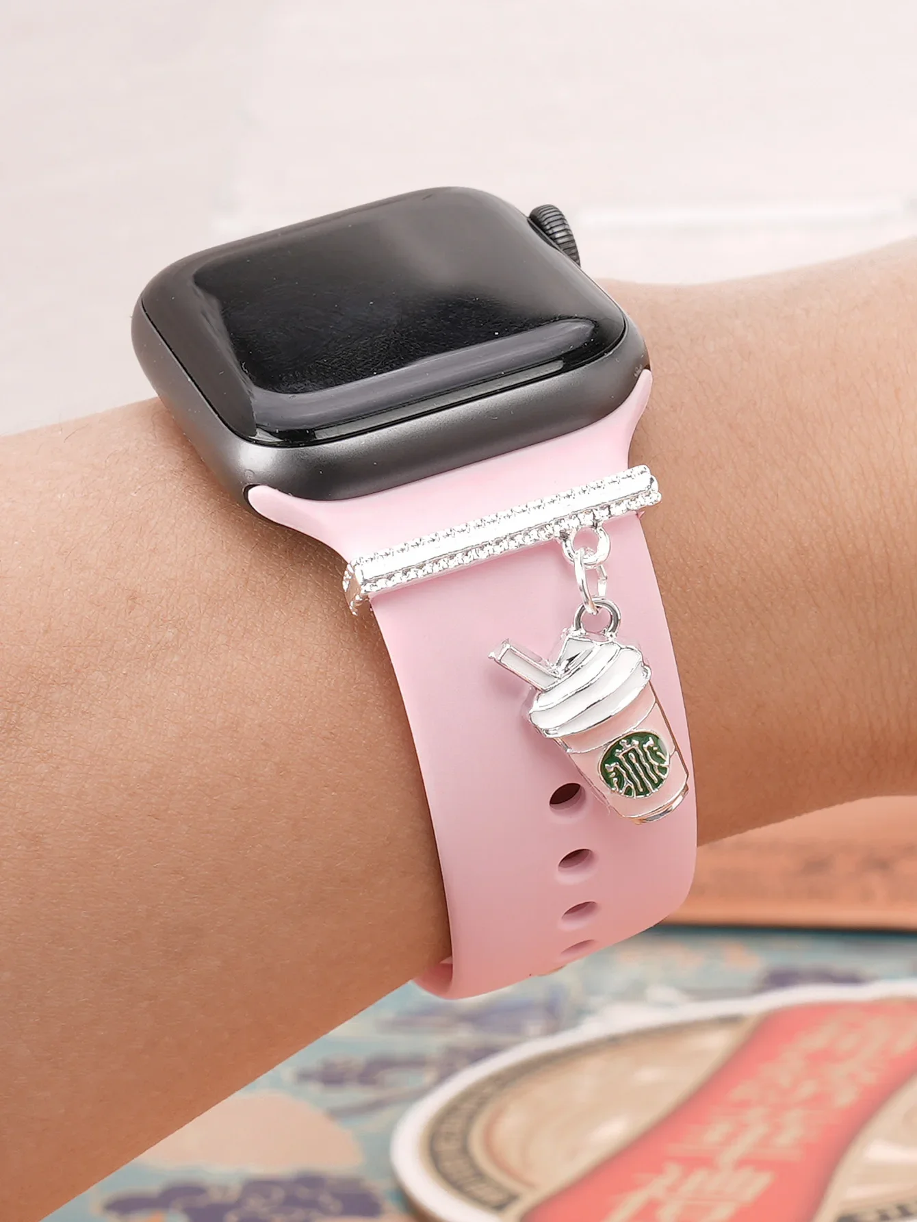 Creative Coffee Mug WatchBands Charm Decoration  for Apple Watch Band Accessories for Galaxy Watch Series Bands Charms Jewelry