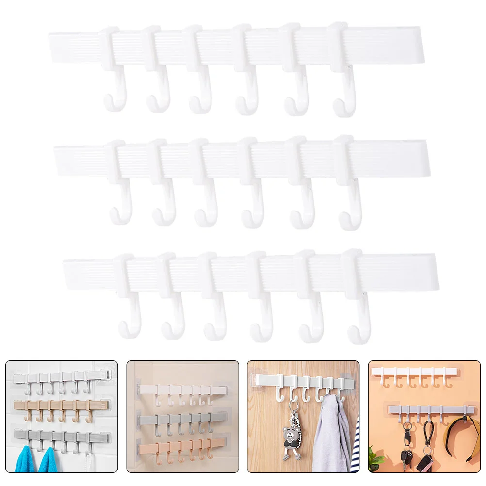 

3 Pcs Damage-free Adhesive Rack Thicken Punch-free Kitchen Pp Bathroom Sticky Tidy