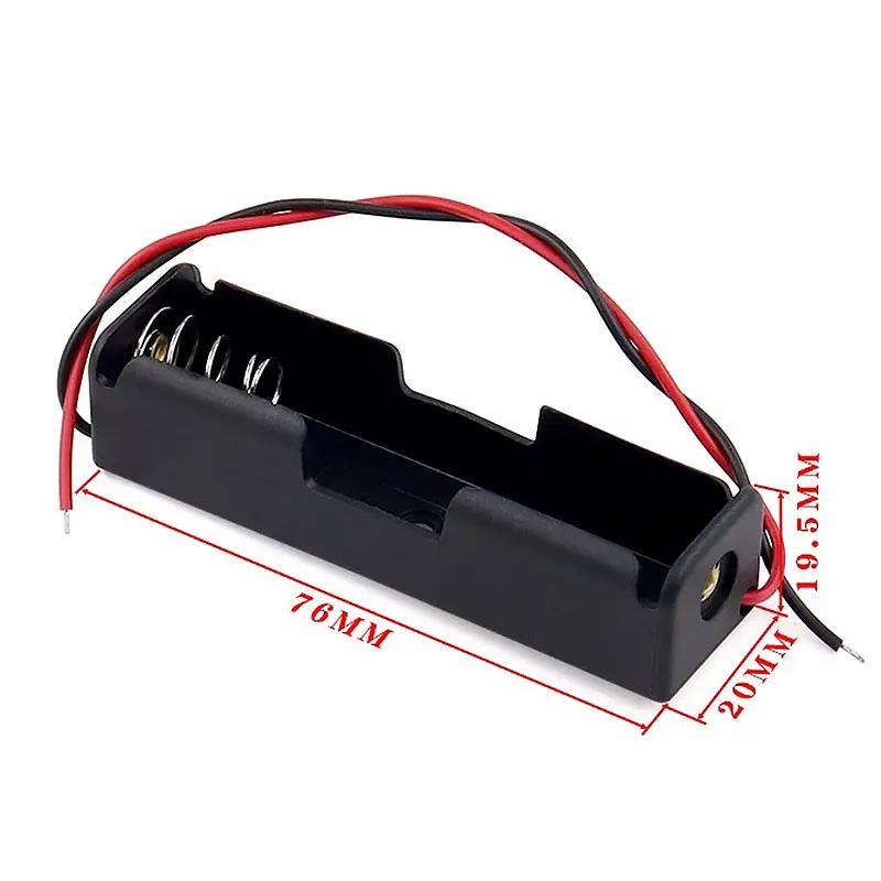1-3PCS 18650 Battery Holder Box 1 Slot 3.7V Battery Storage Case 1/2/3/4 Cell Plastic Container with Connect Black Red Wires