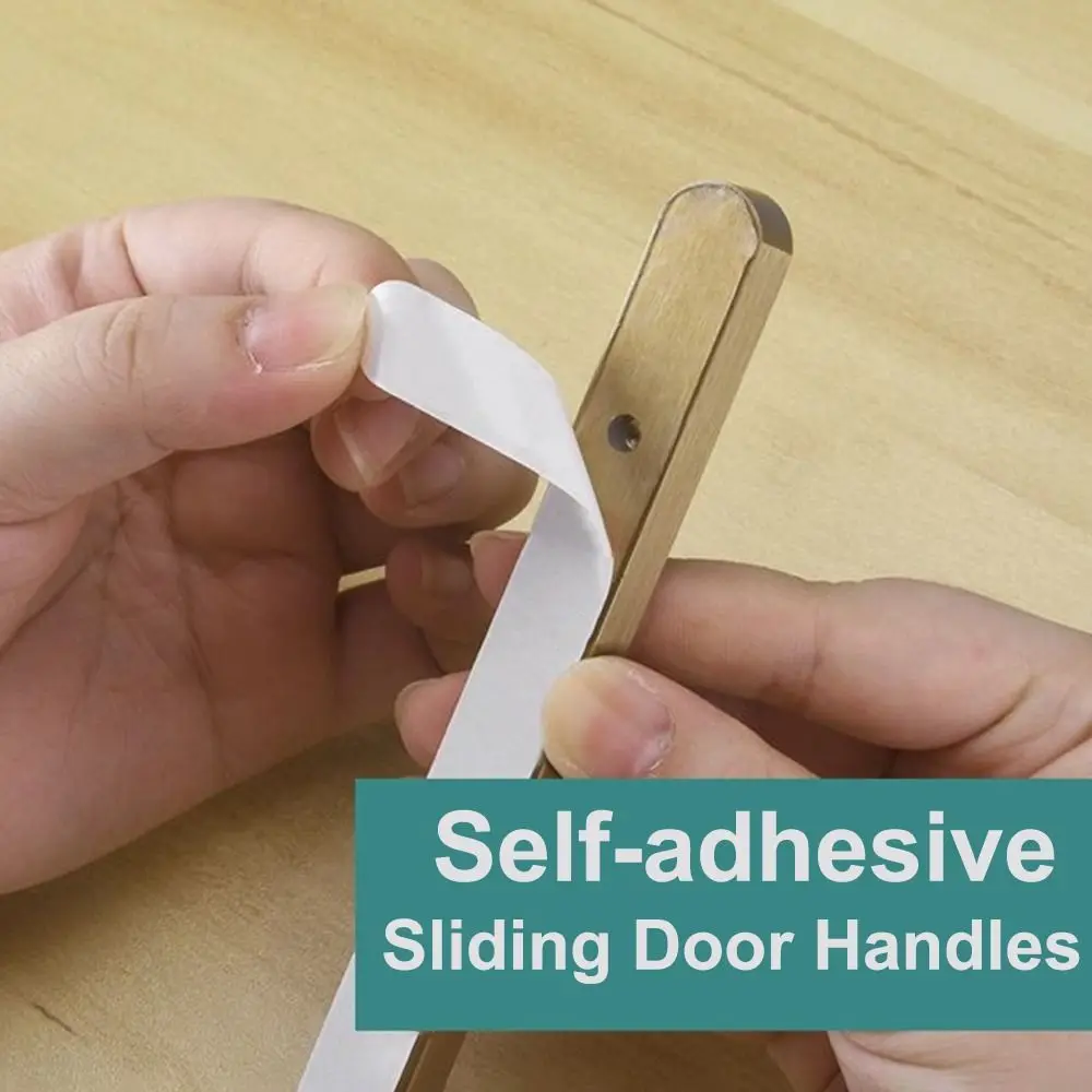 Self-adhesive Stick On Sliding Door Handles Aluminium Alloy 7 Inch Drawer Pulls Multifunctional Punch-free Adhesive Handles