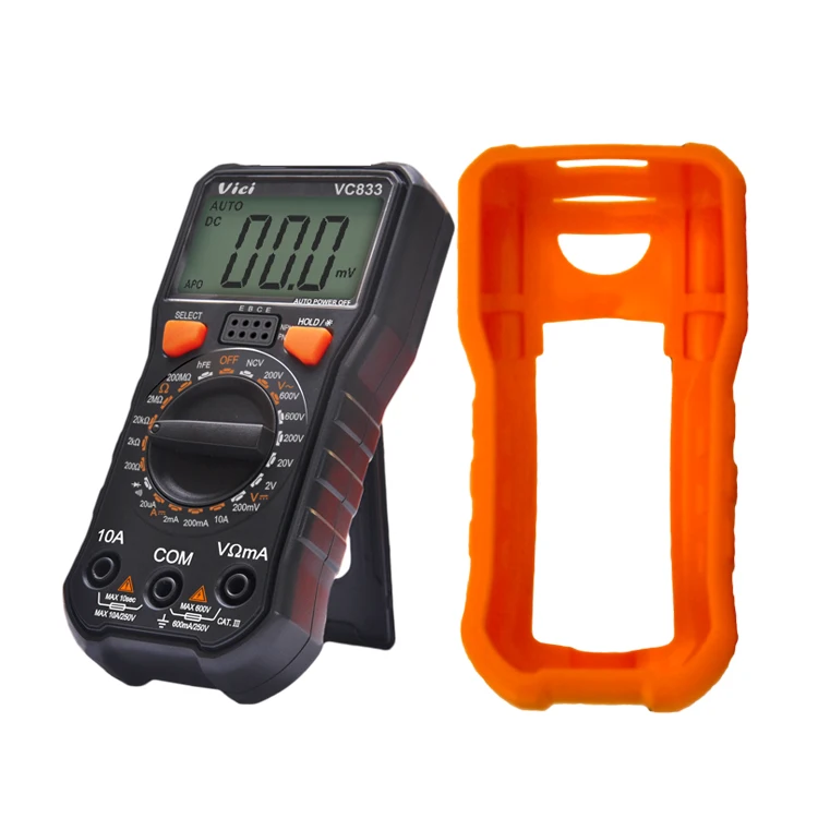 

Handheld Portable VC833 True RMS NCV ACV DCV DCA OHM Transistor Diode And Continuity Tests Self-calibrate Multimeter