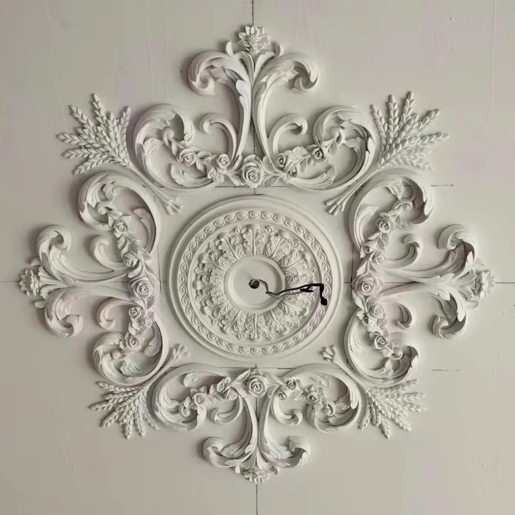 French gypsum parquet light panel European ceiling decorative ceiling gypsum engraving custom light panel parquet combination