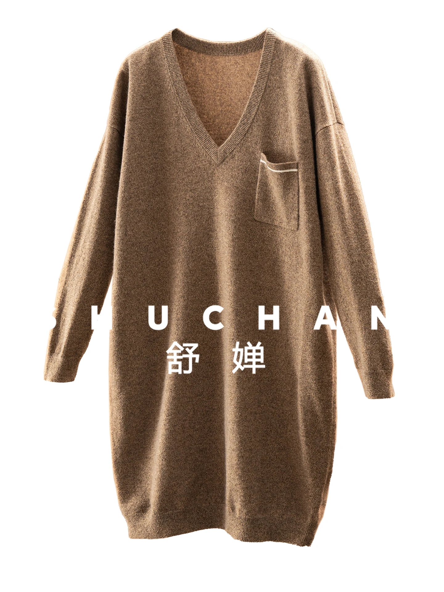 

Quiet Luxury and Elegance 100% Cashmere Medium and Long Flower Yarn Sweater Dress Women's 75E1