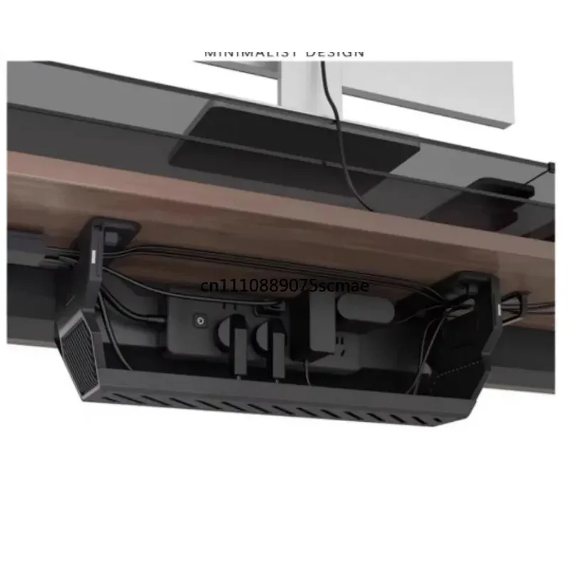 No-Drill Under Desk Cable Organizer Hidden Power Strip Wire Management Rack for Computer Desk