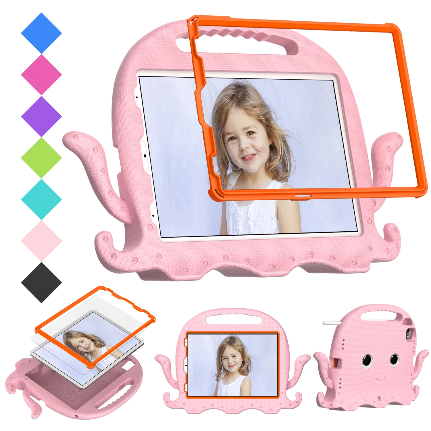 Octopus Style Tablet Case For iPad 2025 Pro Air 4th 5th 6 7 8 9 10th 11th Generation Mini with Handle 10.2 11 10.9 inch Cover