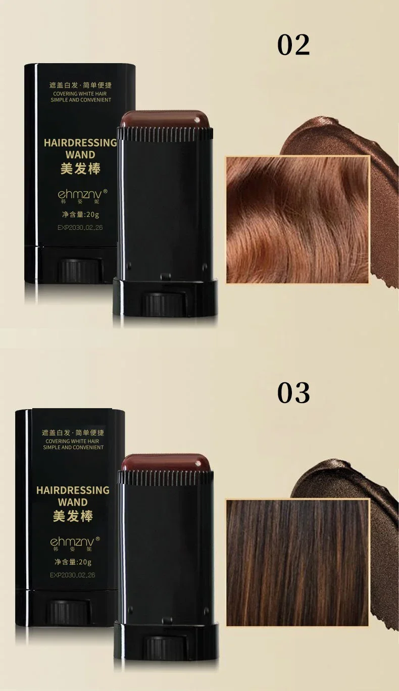3-Farben 2-in-1 Schnell-Haarstift mit Kamm Bartfarbstift Tragbarer Temporärer Schnell-Abdeckungs-Haarstift Sofort-Färbestift – Detail 4