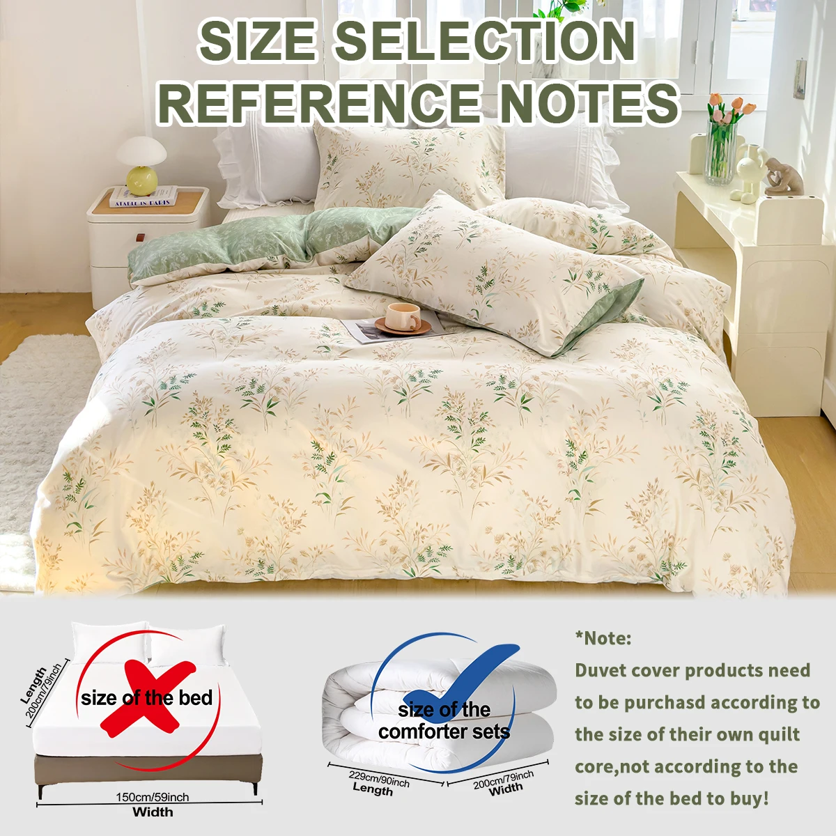 3pcs Elegant Floral Tea Art Print Duvet Cover Set， Soft Skin-Friendly Bedding Set Includes 1 Duvet Cover And 2 Pillowcases