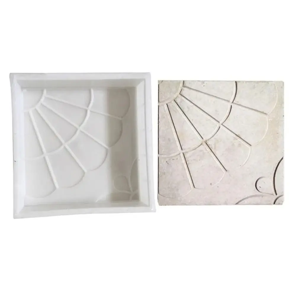 1Pcs Fan-shaped Magnolia Shape Paving Brick Mould 25x5cm Plastic Concrete Path Maker Mold DIY Reusable Stepping Stone Paver