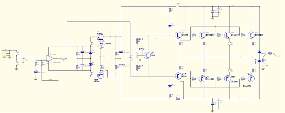 Circuito MBL8006 de referencia 120W * 2 placa amplificadora de potencia estéreo HIFI DIY