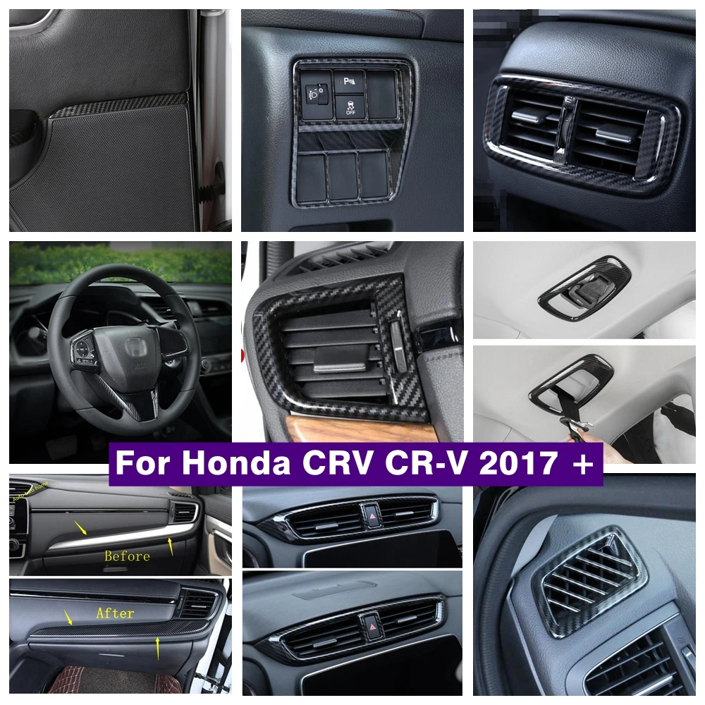 

Steering Wheel Inner Door Sills Air AC Vent Frame Gear Shift Panel Cover Trim Fit For Honda CRV CR-V 2017 - 2020 Car Accessories