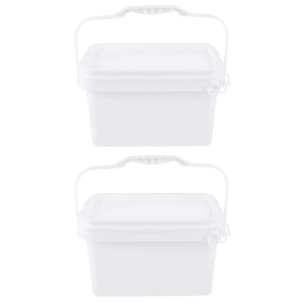 2 قطعة دلو من البلاستيك الطلاء مع مقبض دلو تخزين كبير لصبغة الطلاء حاوية فارغة مع غطاء خفيف الوزن