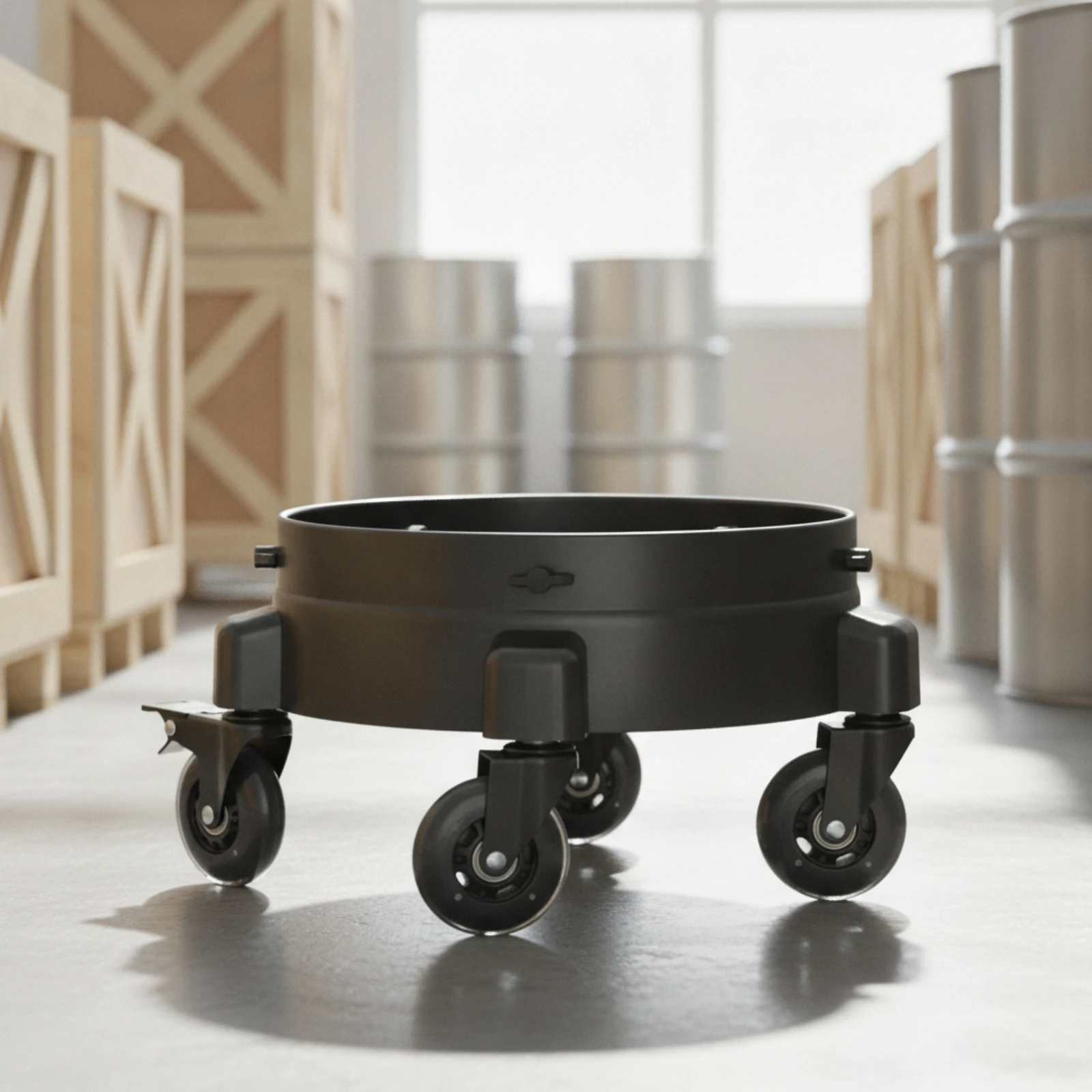 Circular Rolling Tray Low-Height Wheeled Tray with Brake for Diyers, Workshop, Garage