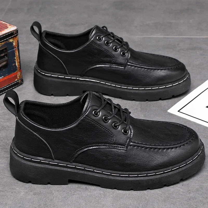 Leather shoes men's casual new versatile men's shoes autumn British style business work shoes board shoes men