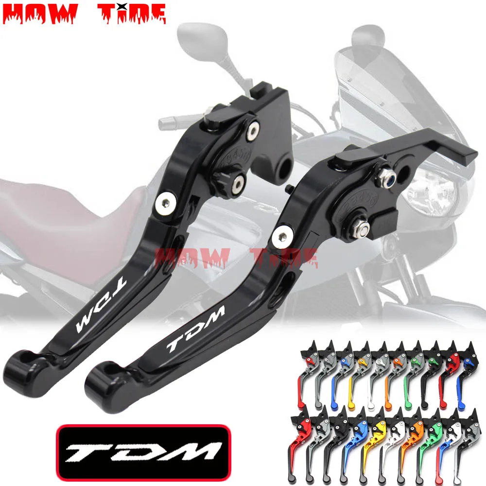 

laser Logo For Yamaha TDM 900 TDM900 2012 2013 2014 Adjustable Folding Extendable CNC Motorcycle Brake Clutch Levers