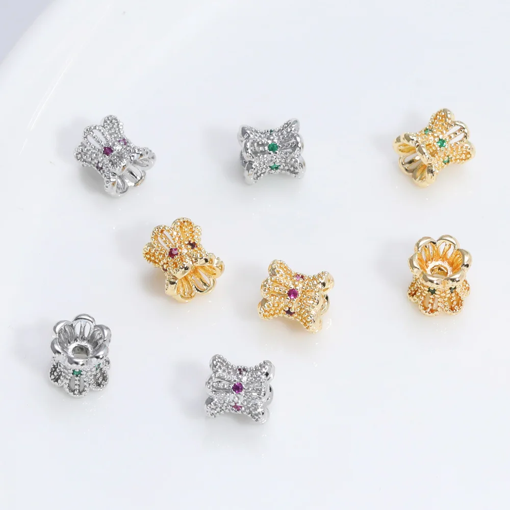 

Cordial Design 50Pcs 6*6MM Jewelry Findings/Copper Spacers Beads/Bracelets Accessories/Hand Made/Genuine Gold Plating #195171