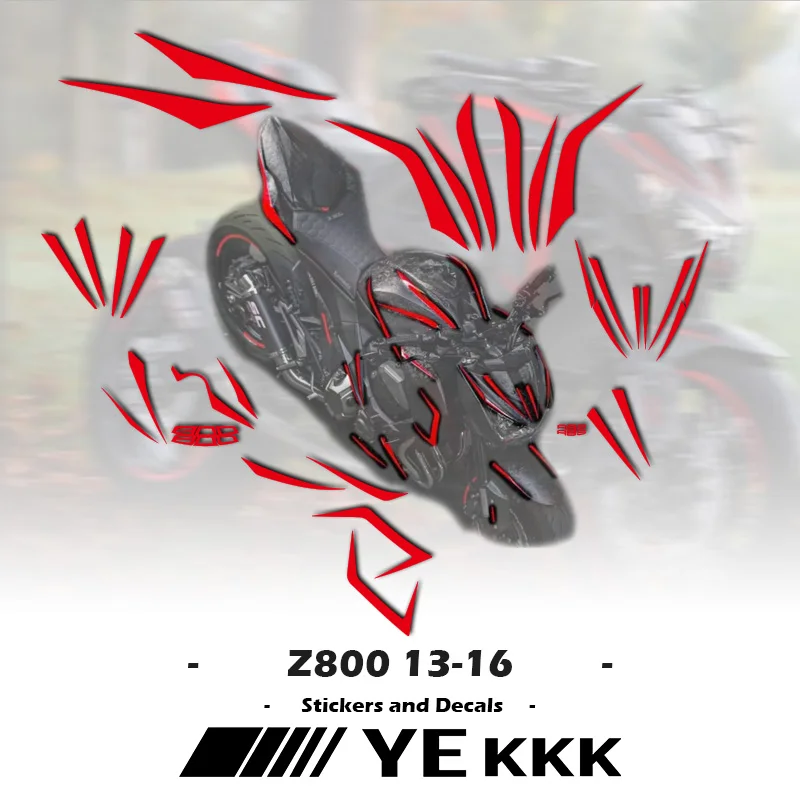 Stiker mobil penuh untuk Kawasaki Z800 13-16 2013 2014 2015 2016 motor Fairing Shell Line stiker Decal