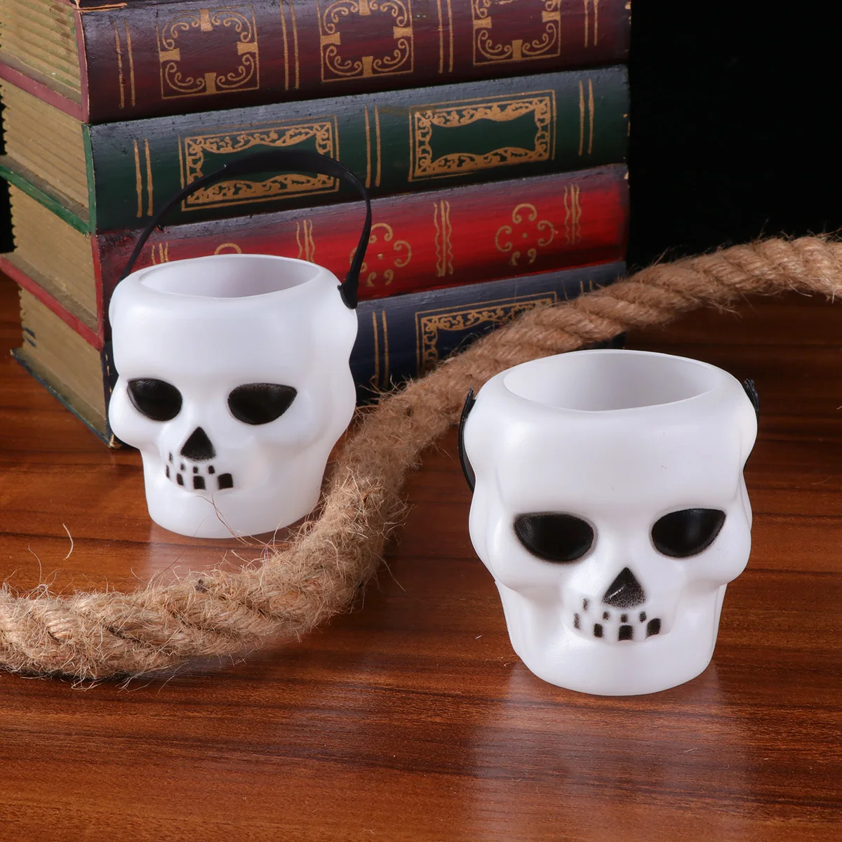 

6pcs Pumpkin Bucket Candy Basket Halloween Decor Props Plastic Ornament Party Supplies DIY Accessories