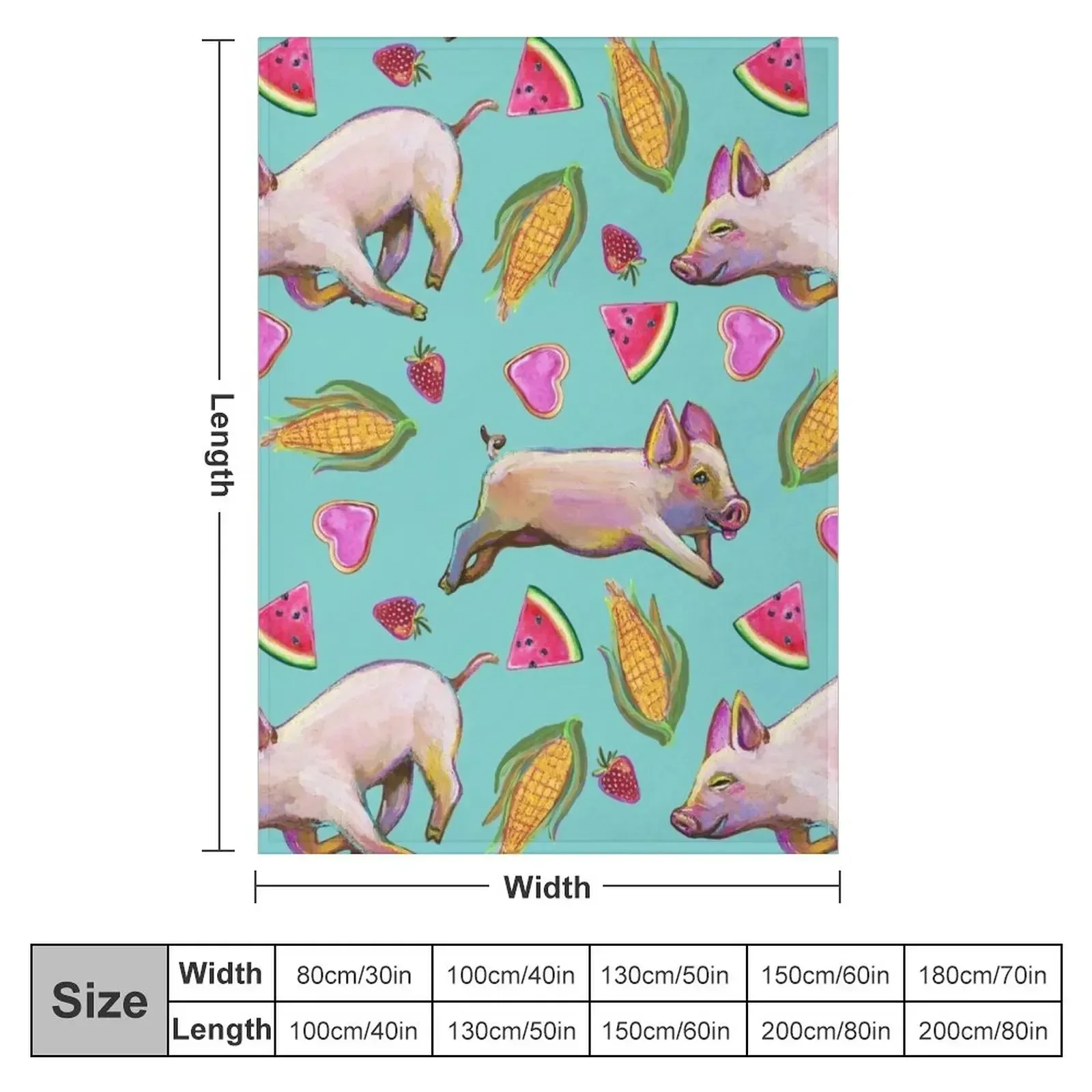 Super cute piglet summer snack party pattern Throw Blanket Designers Plaid Weighted Heavy Blankets