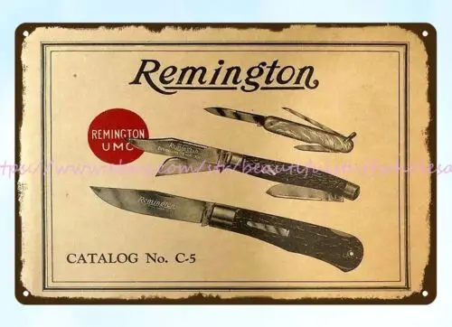 1966 Remington umc Messer Metall Zinn Zeichen unger ahmte Wand kunst Dekor