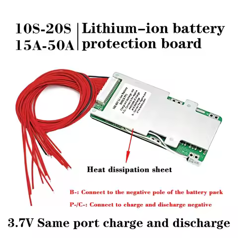 New 16S Lithium polymer Cell BMS 10S/13S/20S 3.7V Same port PCM DIY 36V 48V 60V 72V li-ion battery pack Balance protection board