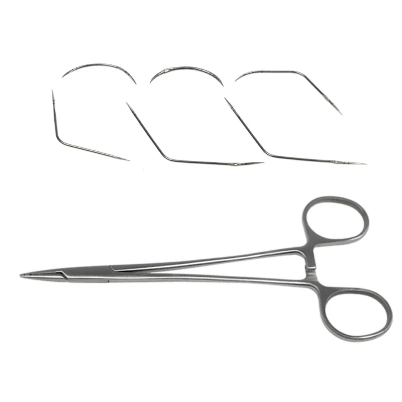 

GREATLH Stainless Steel Needle Holder Forceps Guide Pin Surgical Instrument Orthopedic Instrument Autoclavable pet