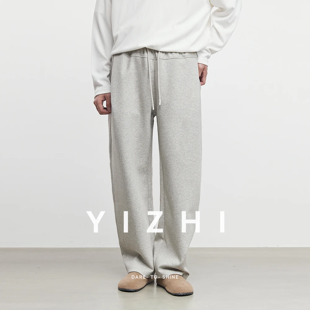 Fashion Men's Casual Sports Pants 2025 Autumn and Winter New Elastic Waist Loose Wide Leg Pants Straight Men's Casual Pants - Image 3