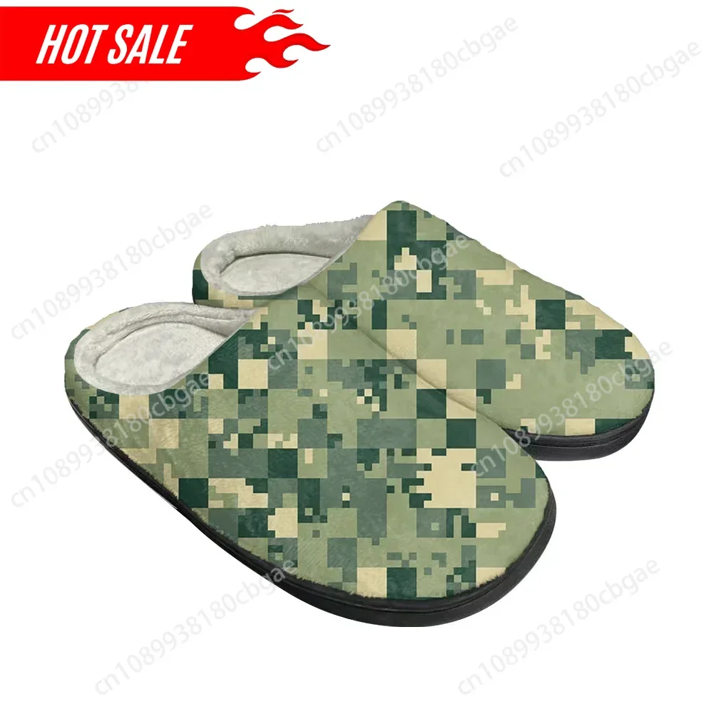 Camo Red Balck Home Cotton Custom Slippers Mens Womens Sandals Camouflage Plush Bedroom Casual Keep Warm Shoes Thermal Slipper