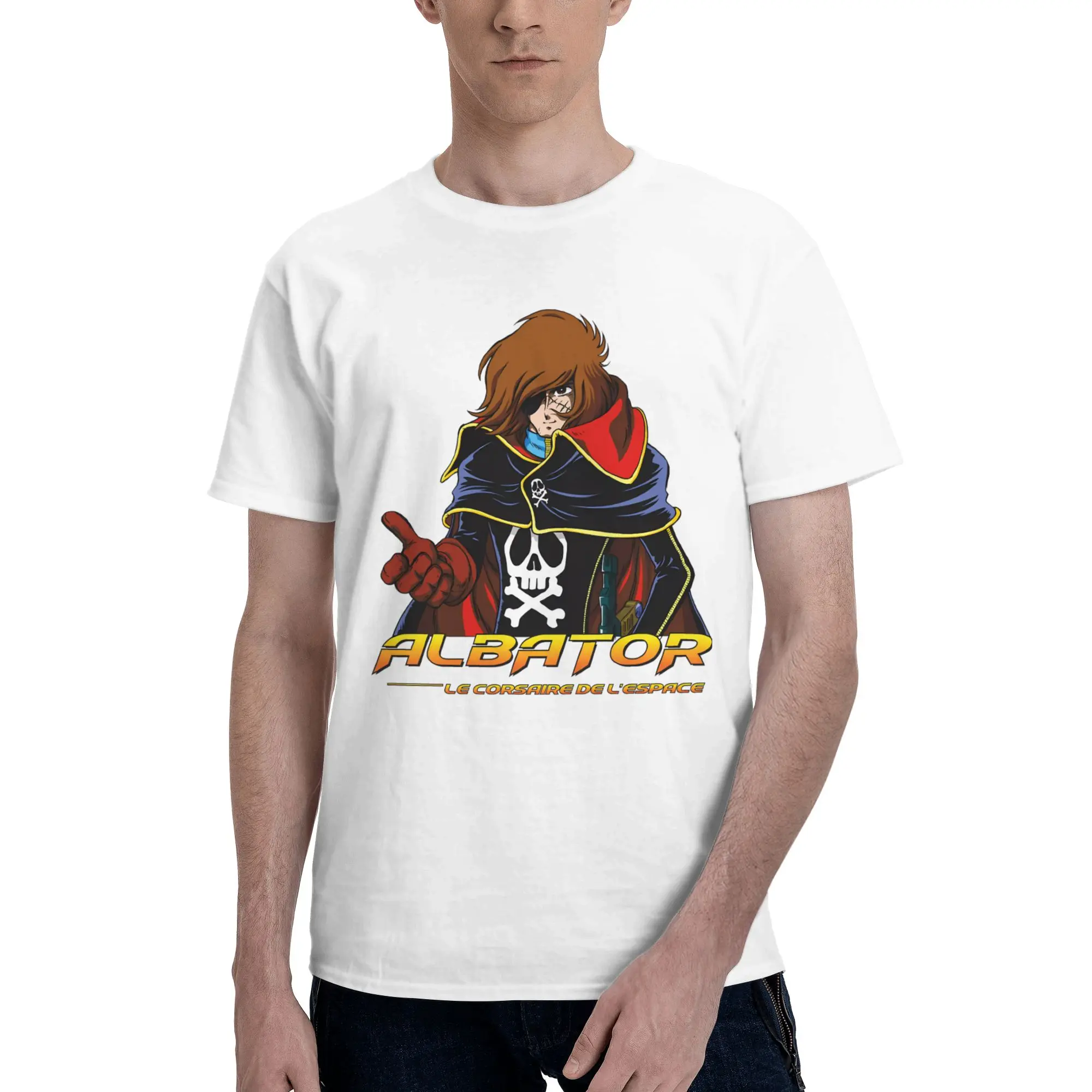 ALBATOR Captain Harlock Japanese Fresh Reversible T-shirt Fresh Girlish Feeling Shirt