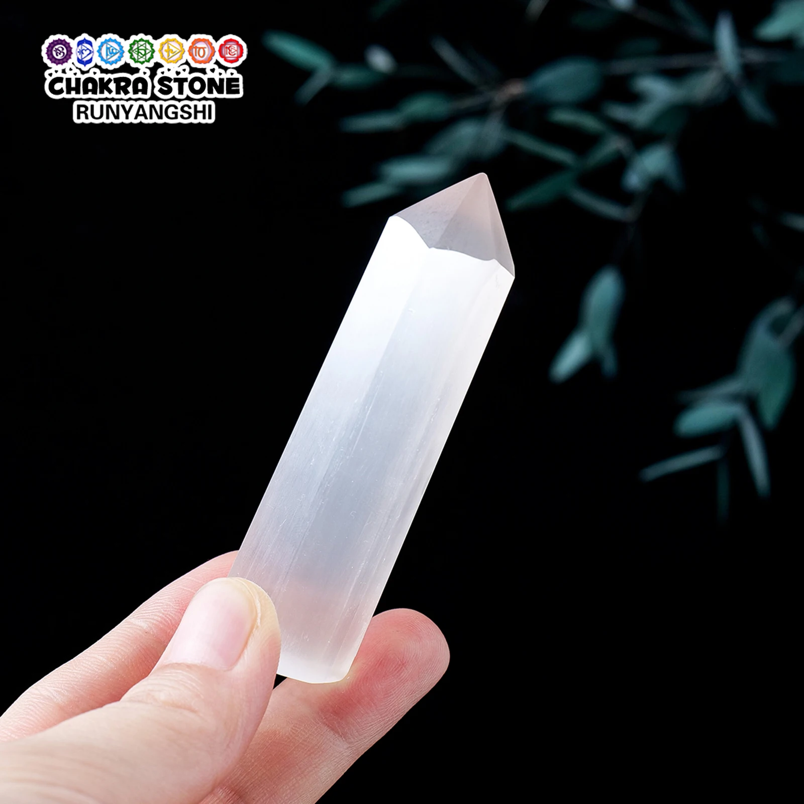 7-8CM 1PC Natural Selenite Tower Hexagonal Prism Healing Crystal Stone Family Meditation Decoration Gift