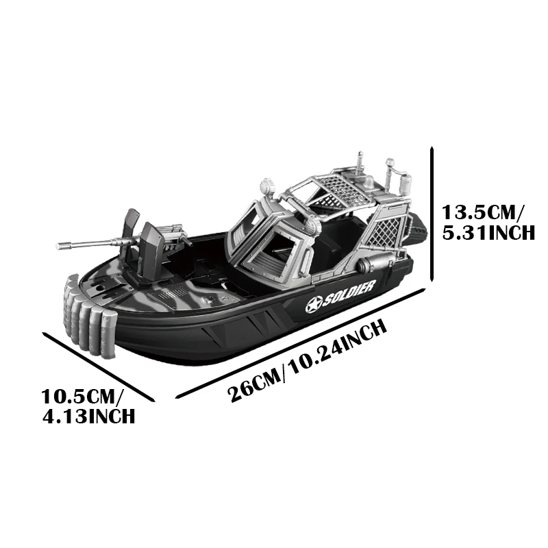 DIY Army Soldier Man Submersible Boat Grand Yacht  Motorboat Military Warship Action Figure Toy for Boy Children Christmas Gift