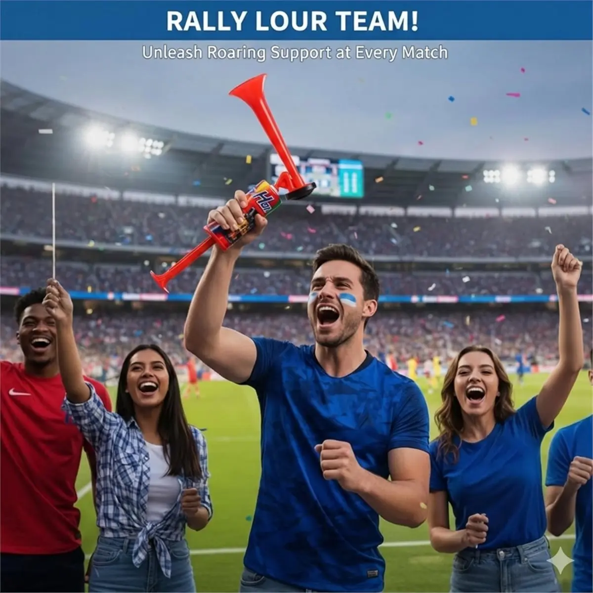 ABYA Handheld Air Horn Loud Noise Makers for Sporting Events Hand Push Pump Bullhorn for Football Soccer Match Birthday Party