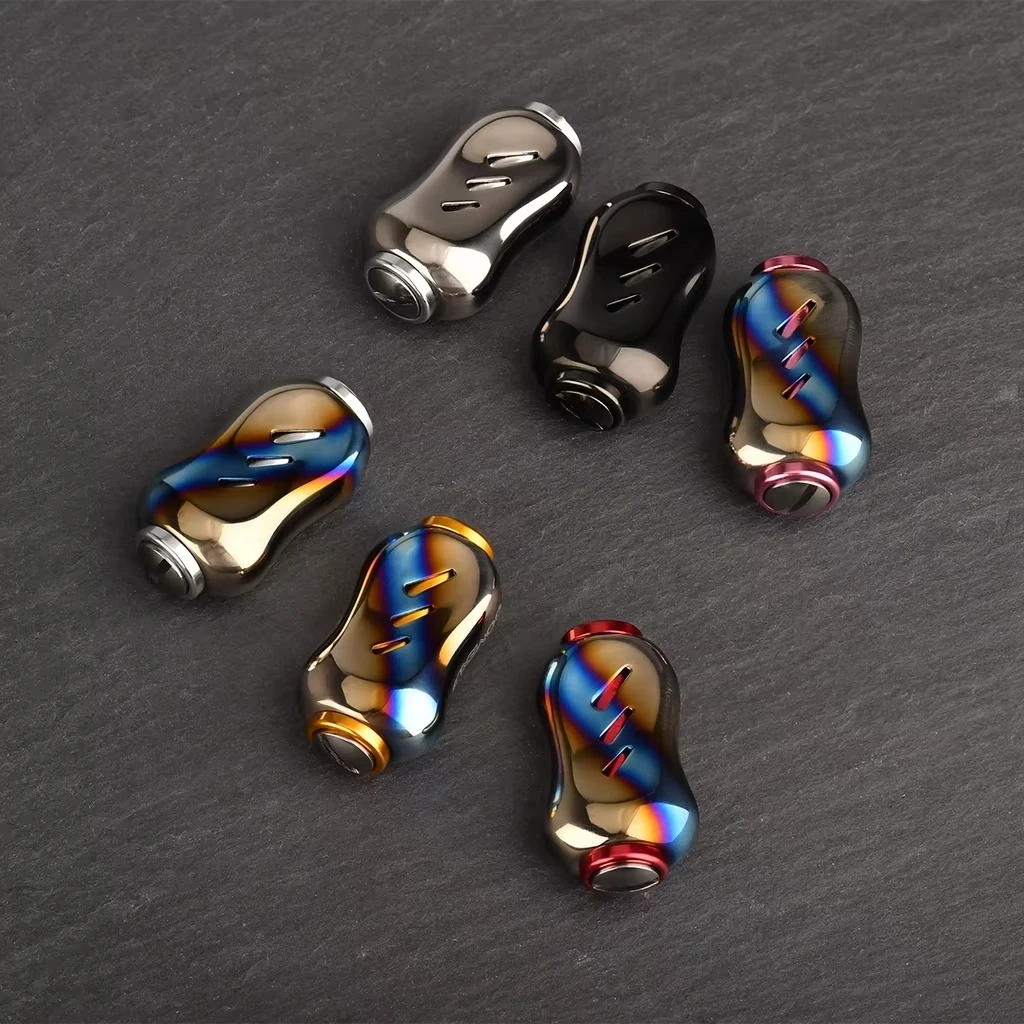 Gomexus Knopf aus Titan, 22 mm, Angelknopf, Ersatzgriff für Daiwa Typ S und Shimano Typ A Spinnrollen, ultraleicht – Detail 5