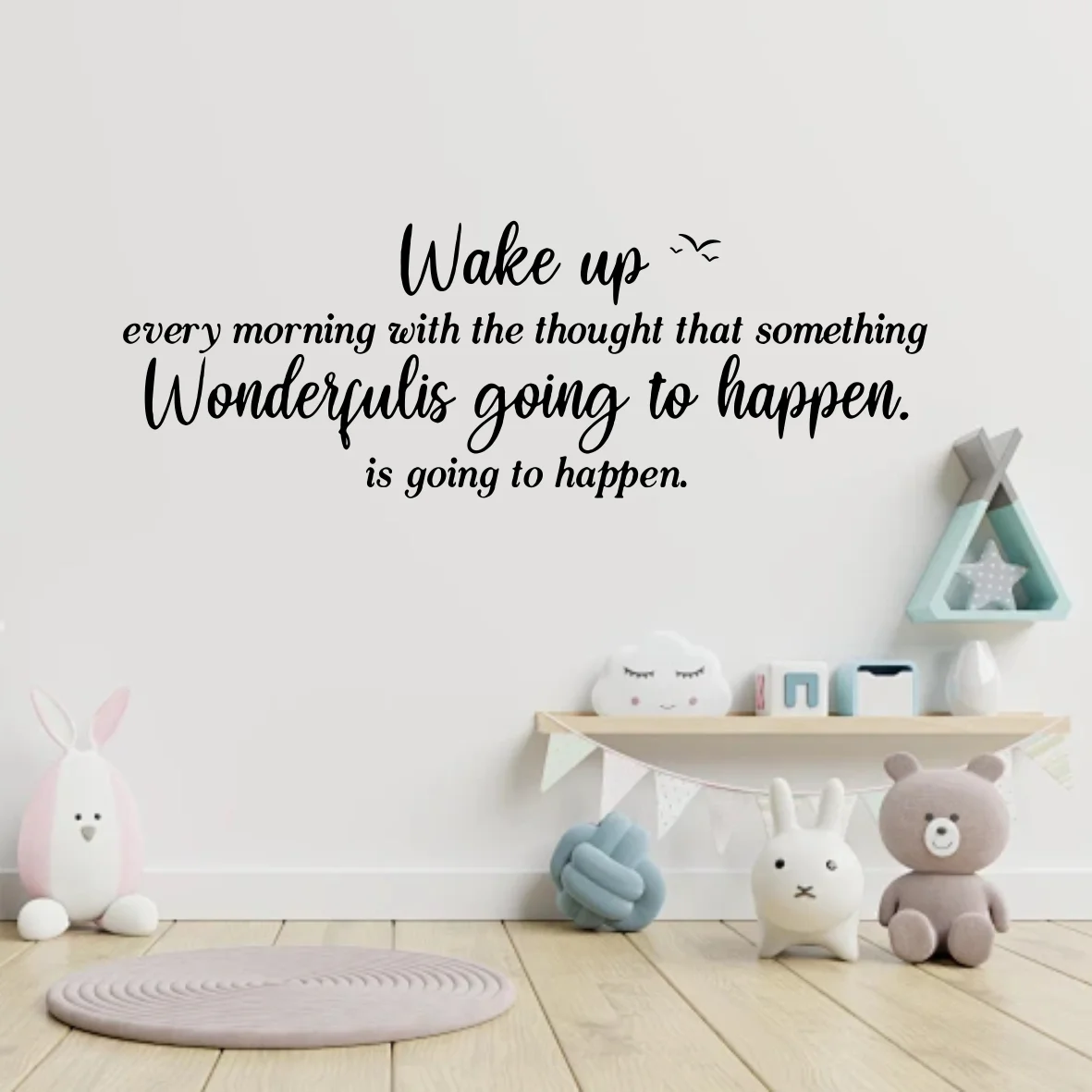 

Modern "Wake Up Every Morning" Motivational Removable Wall Sticker - Ideal for Bedroom Home Decor with Personalized Design