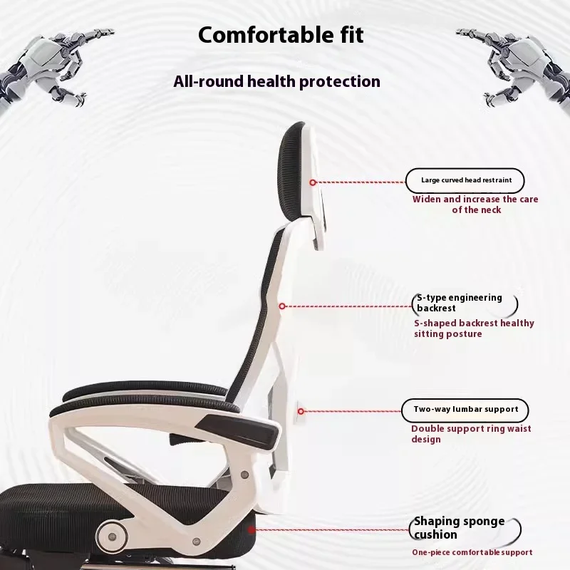 

Ergonomic Chair Wheels Armchairs Height Adjustable Desk Chair With Foot Footrest Chaise Romaine Dips Traction Office Furniture