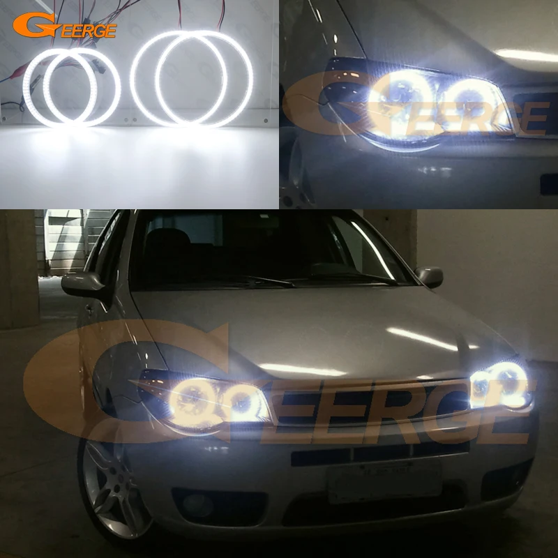 

For FIAT Palio Albea Siena Strada Headlight Ultra Bright SMD LED Angel Eyes Halo Rings Kit Day Light Car Accessories