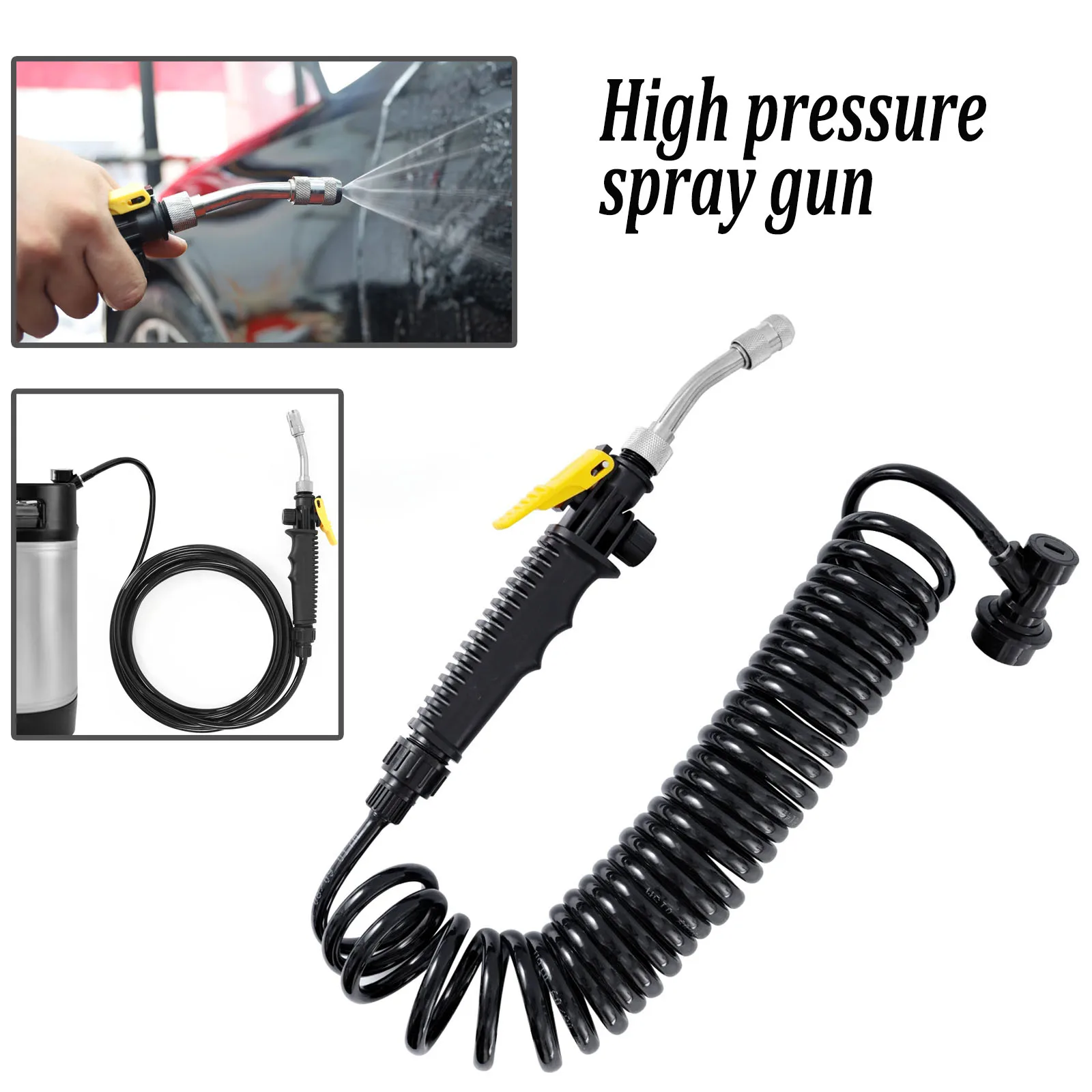 1set 6M Straight PVC Hose Adjustable Water Spray Gun Multi-Pattern Nozzle Car Wash Sprayer Vehicle Cleaning Auto Detailing Tool